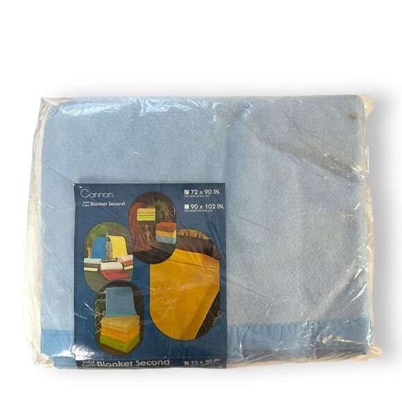 Vintage Cannon Blanket Second Satin Binding Blue New Old Stock Twin Full 72 x 90 - Picture 10 of 10